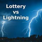 chances of winning the lottery vs getting struck by lightning